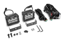 Load image into Gallery viewer, Go Rhino Xplor Bright Series Rectangle LED Flood Light Kit (Surface/Thread Std Mnt) 4x3 - Blk (Pair)