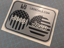 Load image into Gallery viewer, American Flag Steering Wheel Jeep Overlay Vinyl Decal Set- fits Wrangler JL &amp; Jeep Gladiator JT