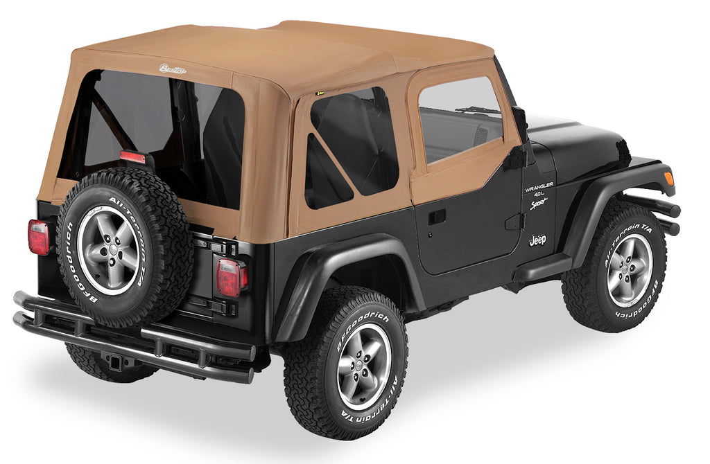 Replace-A-Top for OEM Hardware For Jeep 1997-2002 Wrangler TJ Tinted Spice Sailcloth Upper Door Skins Included Bestop