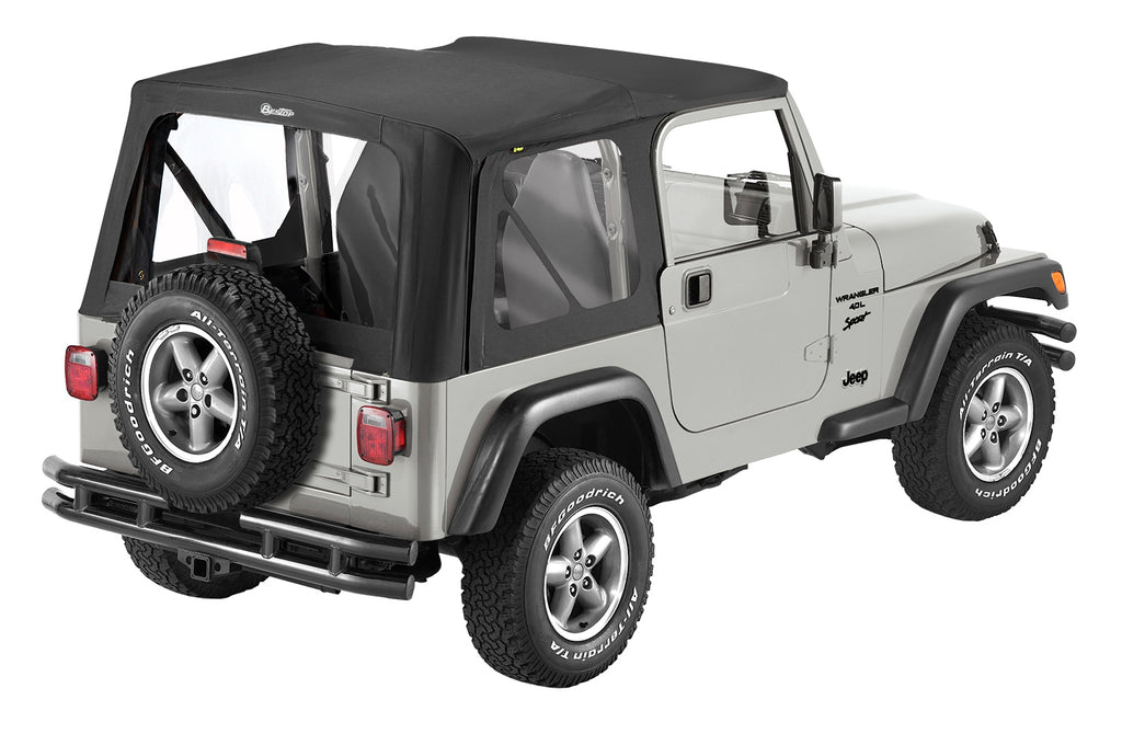 Replace-A-Top for OEM Hardware For Jeep 2003-2006 Wrangler TJ Clear Black Diamond Sailcloth No Door Skins Included Bestop