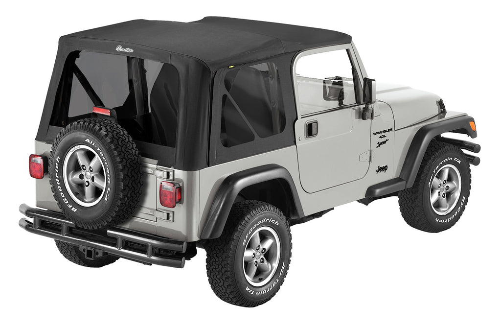 Replace-A-Top for OEM Hardware For Jeep 1997-2002 Wrangler TJ Tinted Black Sailcloth No Door Skins Included Bestop