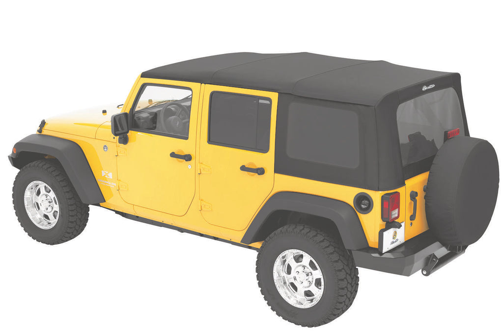 Replace-A-Top for OEM Hardware For Jeep 2010-2018 Wrangler JK 4 Door Tinted Black Diamond Sailcloth No Door Skins Included Bestop