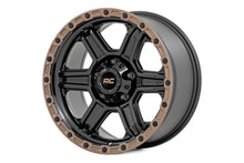 Load image into Gallery viewer, Rough Country 79 Series Wheel | One-Piece | Semi Gloss Black w/Bronze Ring | 18x9 | 5x5 | 0mm