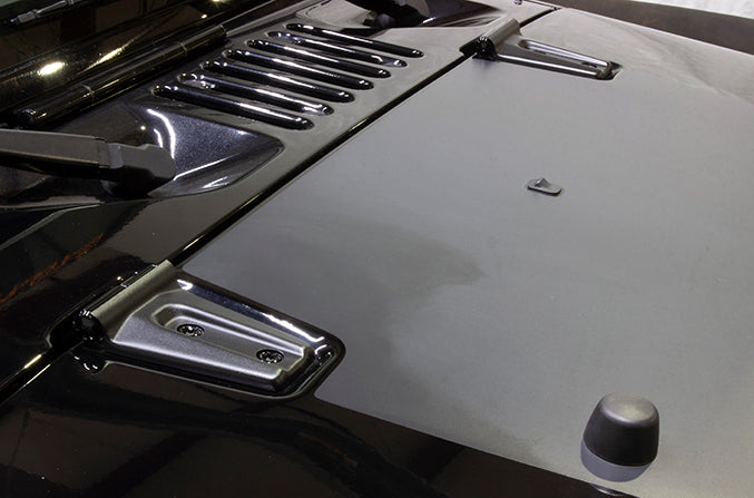 Jeep JK Hood Hinge Overlays Pair 07-18 Wrangler JK Textured Black Kentrol