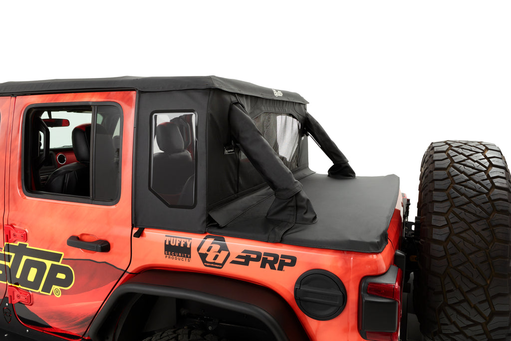Jeep Wrangler Halftop Soft Top Conversion Kit For Jeep 2018-2023 Wrangler JL 4 Door Black Premium Twill Bestop