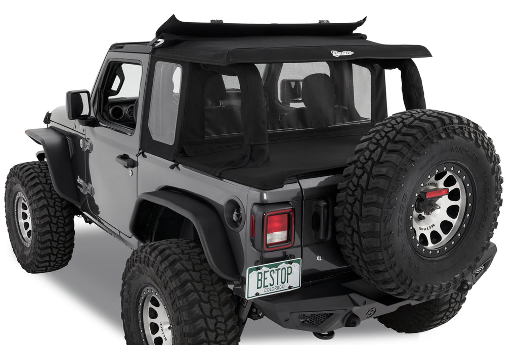 Jeep Wrangler Halftop Soft Tops For Jeep 2018-Current Wrangler JL 2 Door Black Premium Twill Bestop