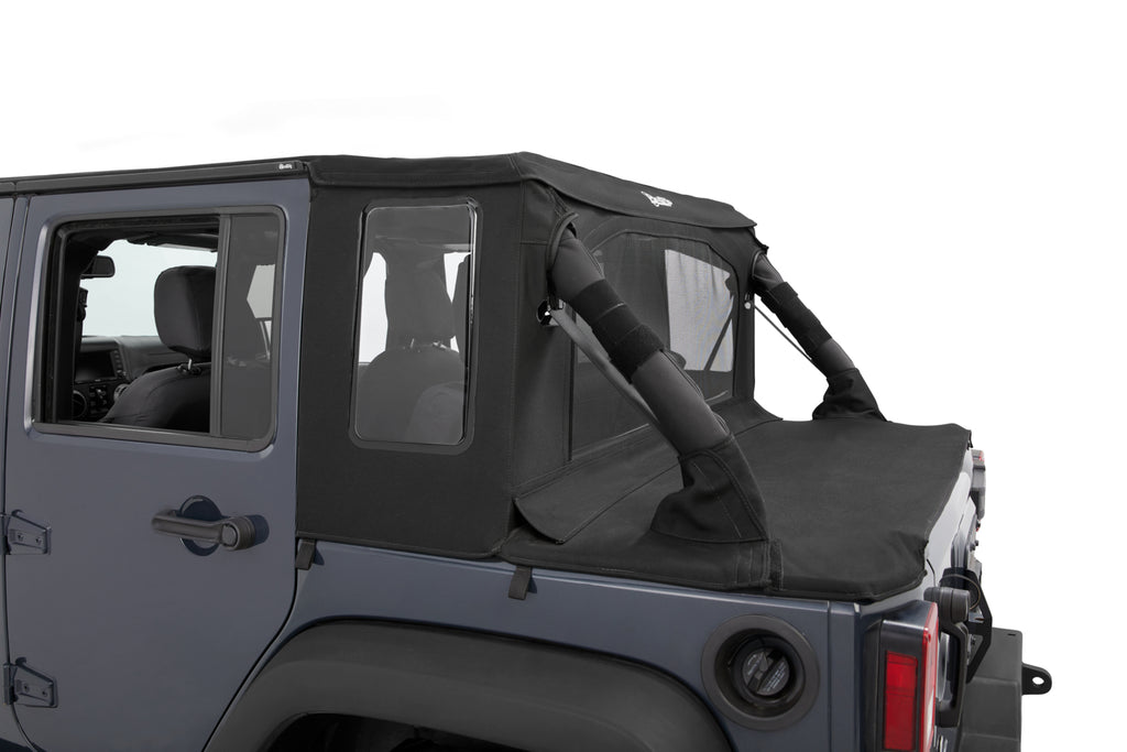 Jeep Wrangler Halftop Soft Top Conversion Kit For Jeep 2007-2018 Wrangler JK 4 Door Black Premium Twill Bestop