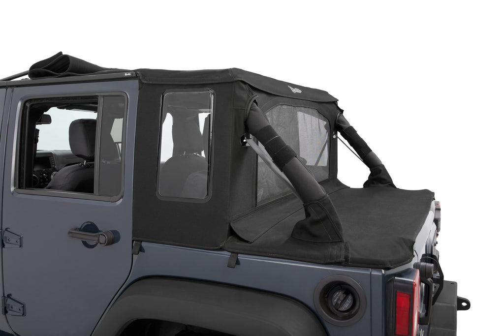 Jeep Wrangler Halftop Soft Top Conversion Kit For Jeep 2007-2018 Wrangler JK 4 Door Black Premium Twill Bestop
