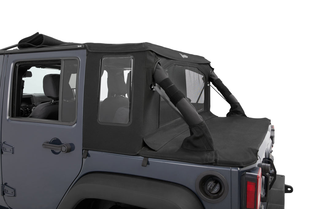 Jeep Wrangler Halftop Soft Top Conversion Kit For Jeep 2007-2018 Wrangler JK 4 Door Black Premium Twill Bestop