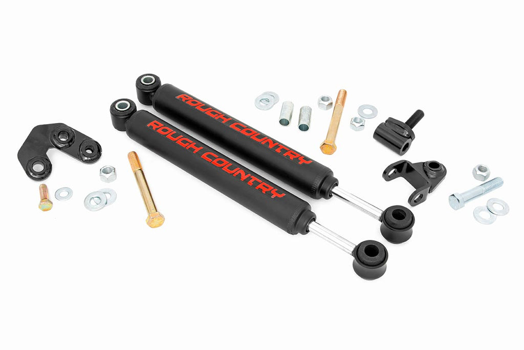 Jeep Dual Steering Stabilizer 97-06 Wrangler TJ 86-92 Comanche MJ 84-01 Cherokee XJ Rough Country