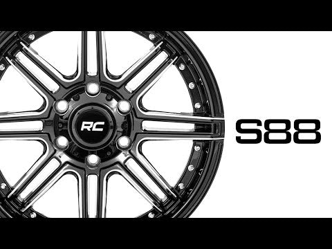 88 Series Wheel One-Piece Gloss Black 22x10 6x5.5 -25mm Rough Country