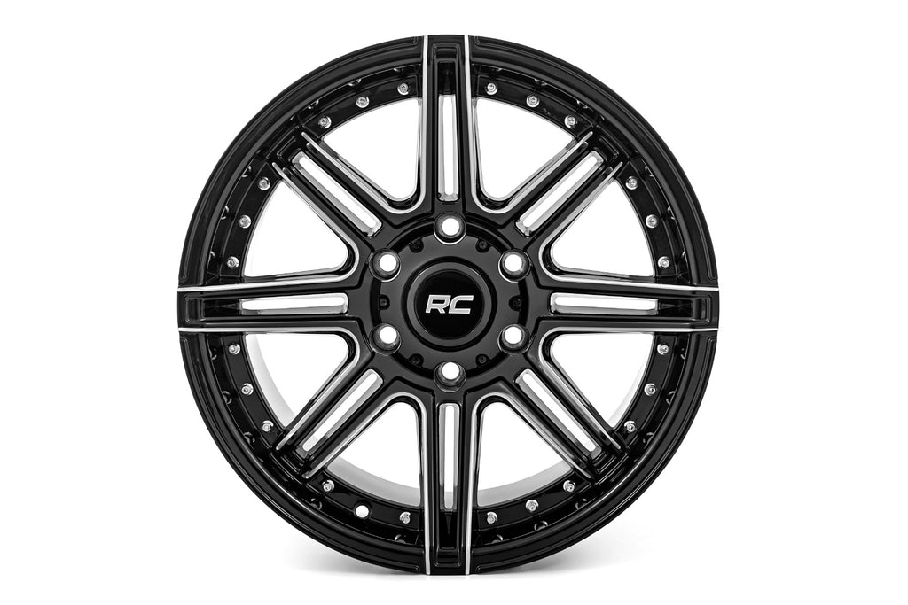 88 Series Wheel One-Piece Gloss Black 22x10 6x5.5 -25mm Rough Country