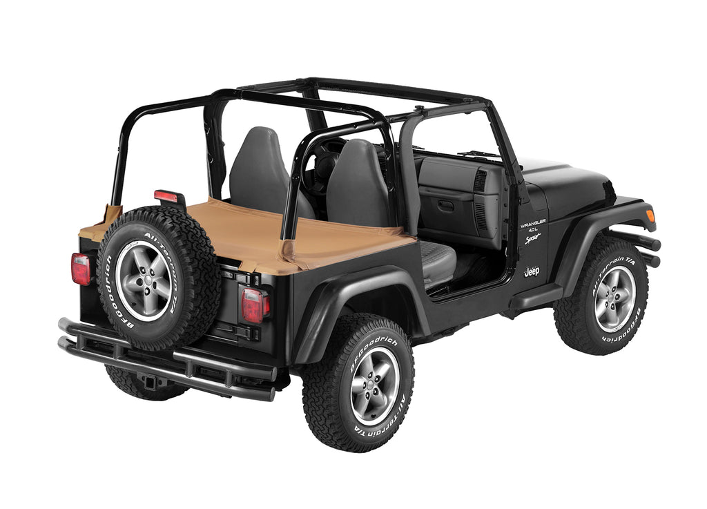Cargo Deck Covers For Jeep 1997-2002 Wrangler TJ Supertop Bows Folded Down, No Belt Rail Channels Spice Bestop