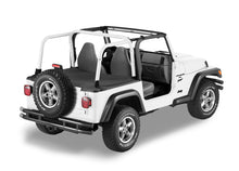 Load image into Gallery viewer, Cargo Deck Covers For Jeep 1992-1995 Wrangler YJ Factory Soft top Bows Folded Down No Belt Rail Channels Black Denim Bestop