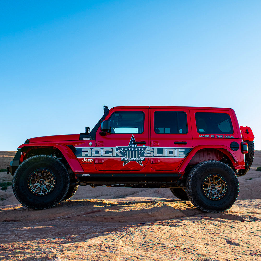 Jeep JL Side Step Sliders For 2024 Wrangler JL 4 Door Models Set Rock Slide Engineering
