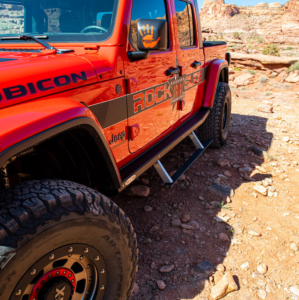JT Gladiator Side Step Sliders For 2024 Jeep Gladiator Extensions Sub Part Rock Slide Engineering