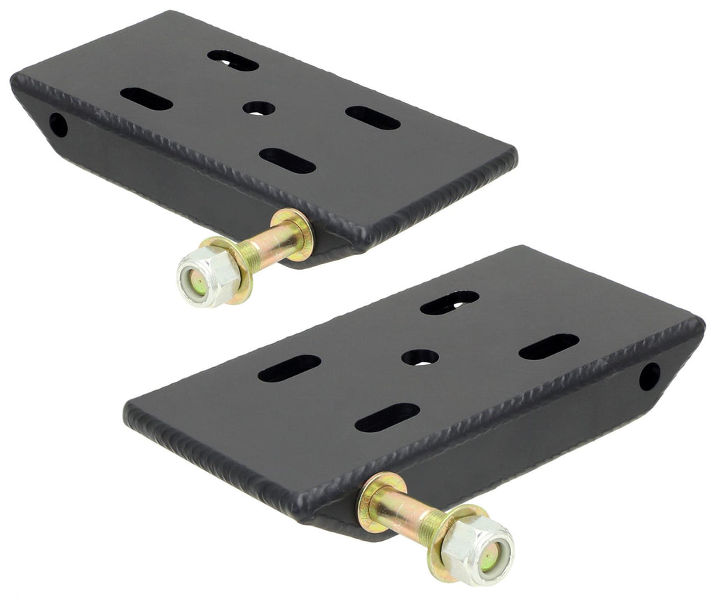 HD Leaf Spring Plates For Use w/2 Inch Springs 76-86 Jeep CJ Front Includes Replaceable Shock Mounts Pair RockJock 4x4