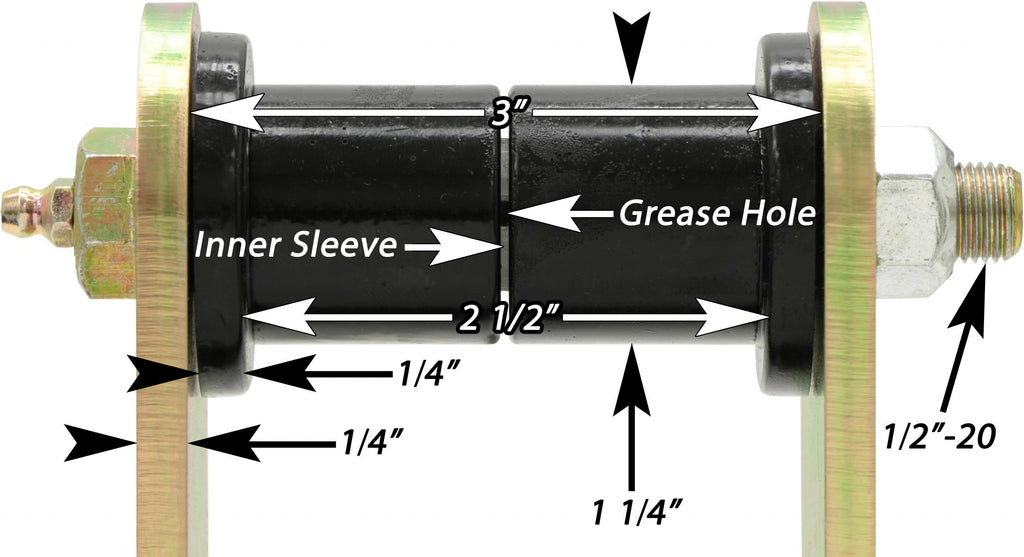 HD Leaf Spring Shackles 87-95 Wrangler YJ Front Includes Urethane Bushings HD Greasable Bolts Pair For Use w/ CE-9033F or CE-9033D RockJock 4x4
