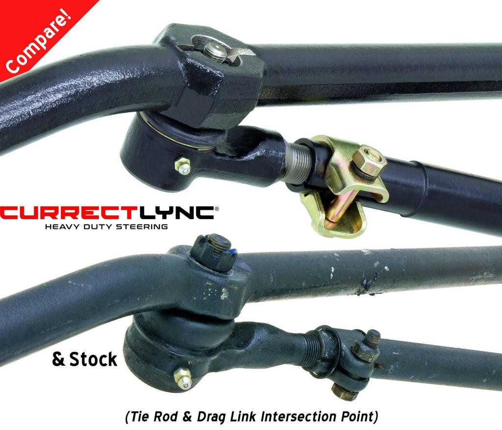 Currectlync Steering System 97-06 Wrangler TJ and LJ Unlimited/XJ/MJ Bolt-On Includes 1 1/4 Inch Diameter Tie Rod/Forged Drag Link HD Steering Stabilizer Shock Mounting Kit RockJock 4x4