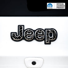 Load image into Gallery viewer, Jeep Emblem Overlay Decals – Topographic Map Print | Fits Grand Cherokee, Cherokee, Compass, Renegade, Liberty, Patriot (Various Years)