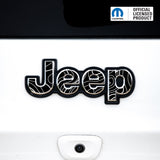 Jeep Emblem Overlay Decals – Topographic Map Print | Fits Grand Cherokee, Cherokee, Compass, Renegade, Liberty, Patriot (Various Years)