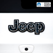 Load image into Gallery viewer, Jeep Emblem Overlay Decals – Topographic Map Print | Fits Grand Cherokee, Cherokee, Compass, Renegade, Liberty, Patriot (Various Years)