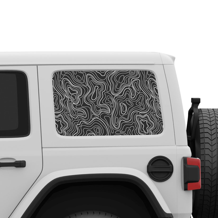 Topographic Window Graphic for Wrangler Hard Top | Set of 2
