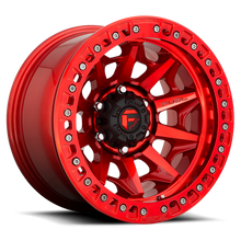 Load image into Gallery viewer, Aluminum Wheels 17X9 Covert Beadlock D113 5 On 150 Candy Red 110.1 Bore -15 Offset Multi Spoke Fuel Off Road Wheels