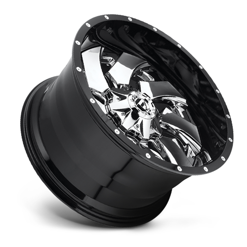 Aluminum Wheels 20X9 Cleaver D240 5 On 139.7/5 On 150 Chrome/Gloss Black Lip 110.1 Bore 20 Offset 8 Spoke Fuel Off Road Wheels