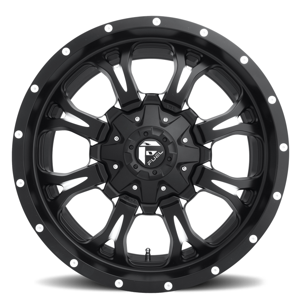 Aluminum Wheels 17X9 Krank D517 8 On 165.1 Matte Black Milled 125.2 Bore 1 Offset Fuel Off Road Wheels