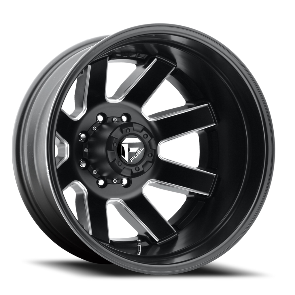 Dually Wheels 22X8.3 Maverick Dually D538 8 On 200 Black Milled 142 Bore -201 Offset 7 Spoke Outer Dually Fuel Off Road Wheels
