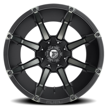 Load image into Gallery viewer, Aluminum Wheels 18X9 Coupler D556 6 On 135/6 On 139.7 Matte Black/Machined Dark Tint 106.1 Bore 19 Offset 8 Spoke Fuel Off Road Wheels