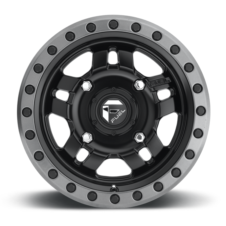 Aluminum Wheels 15X7 Anza UTV D557 4 On 136 Matte Black Beadlock 110.2 Bore 38 Offset 5 Spoke Fuel Off Road Wheels