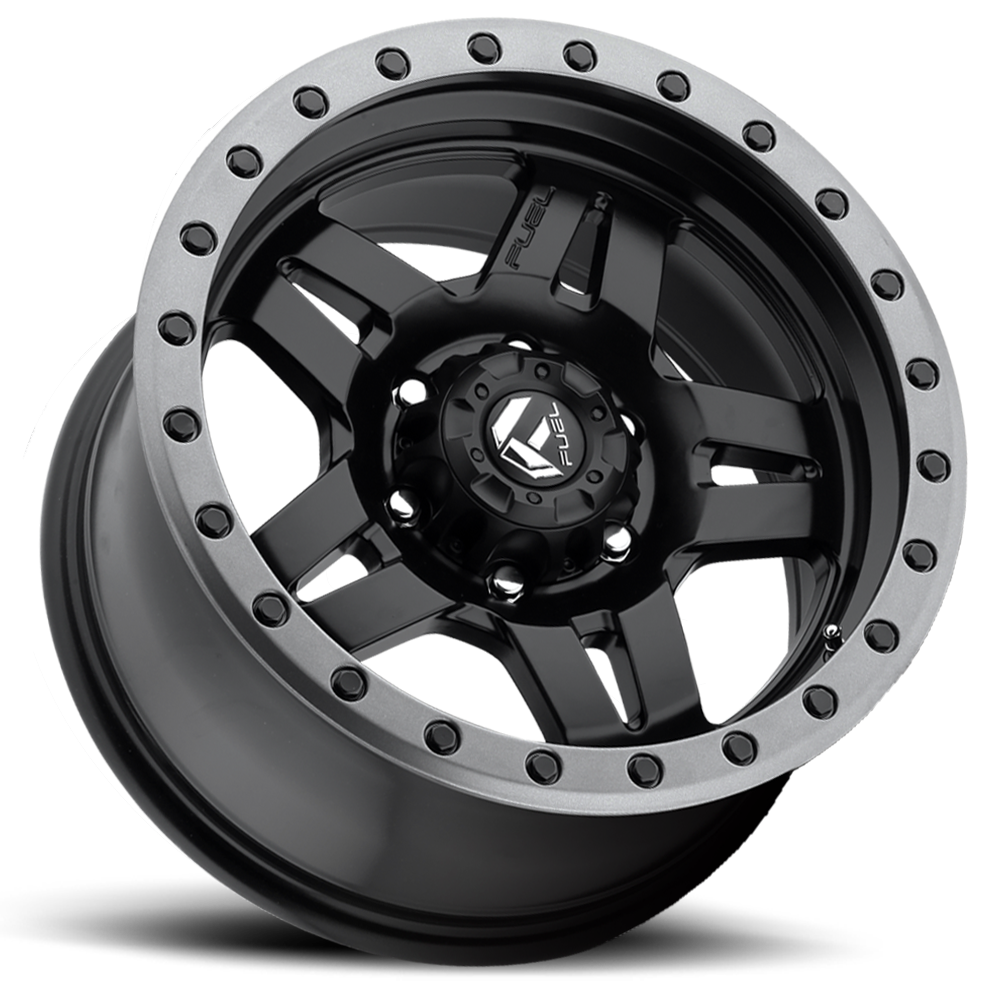 Aluminum Wheels 17X8.5 Anza D557 6 On 139.7 Matte Black 108 Bore 6 Offset 5 Spoke Fuel Off Road Wheels