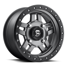 Load image into Gallery viewer, Aluminum Wheels 15X7 Anza UTV D558 4 On 156 Matte Anthracite Gray Black Ring 132 Bore 38 Offset 5 Spoke Fuel Off Road Wheels