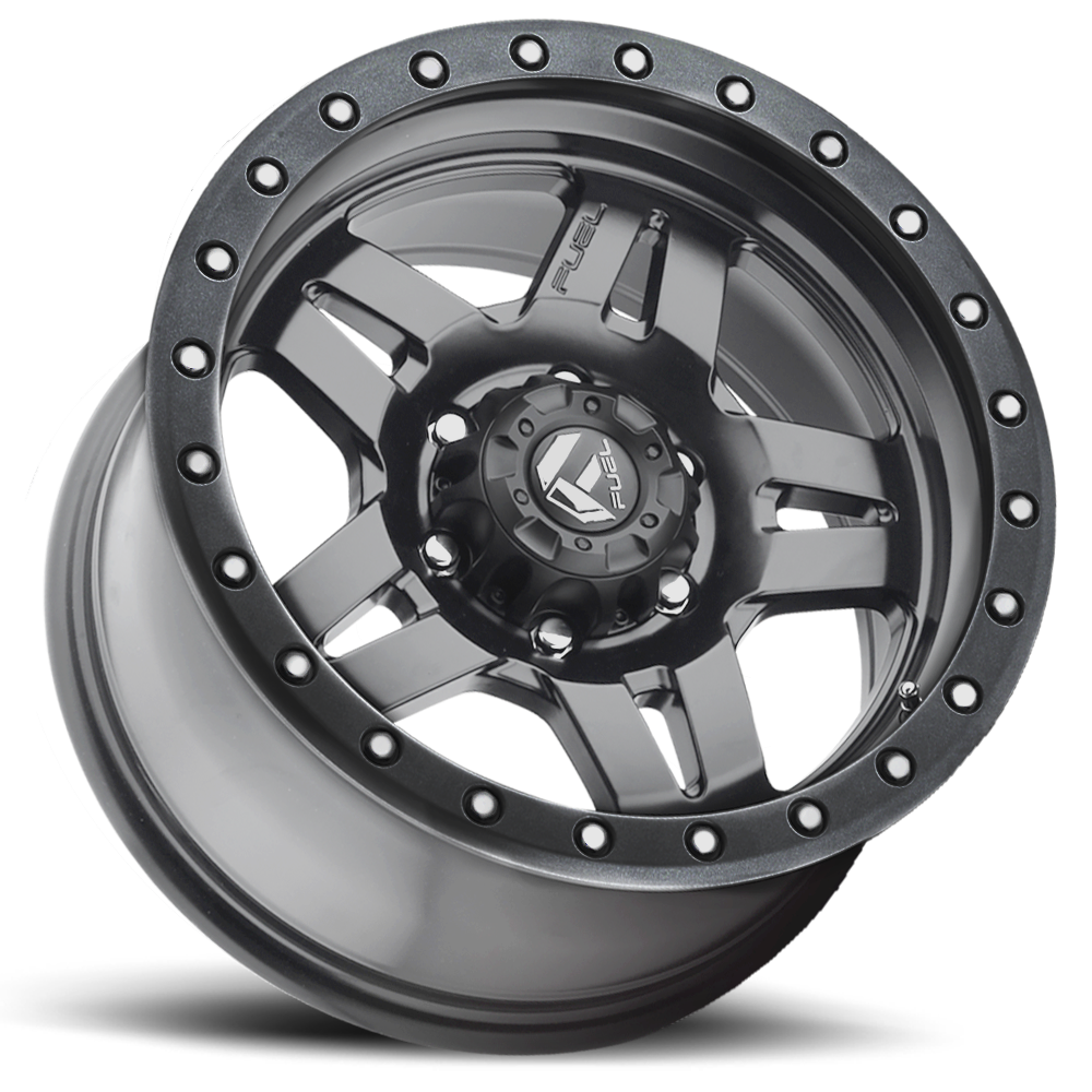 Aluminum Wheels 17X8.5 Anza D558 5 On 127 Matte Gunmetal Gray 78.1 Bore -6 Offset 5 Spoke Fuel Off Road Wheels