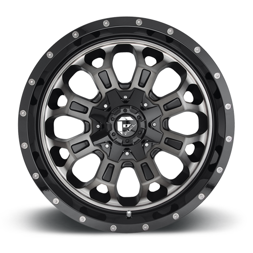 Aluminum Wheels 17X9 Crush D561 6 On 135/6 On 139.7 Gloss Black Double Dark Tint Machined Face 106.4 Bore 1 Offset 8 Spoke Fuel Off Road Wheels
