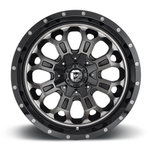 Load image into Gallery viewer, Aluminum Wheels 17X9 Crush D561 6 On 135/6 On 139.7 Gloss Black Double Dark Tint Machined Face 106.4 Bore 1 Offset 8 Spoke Fuel Off Road Wheels