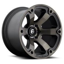 Load image into Gallery viewer, Aluminum Wheels 17X9 Beast D564 6 On 139.7 Matte Black/Machined Dark Tint 108 Bore -12 Offset 6 Spoke Fuel Off Road Wheels