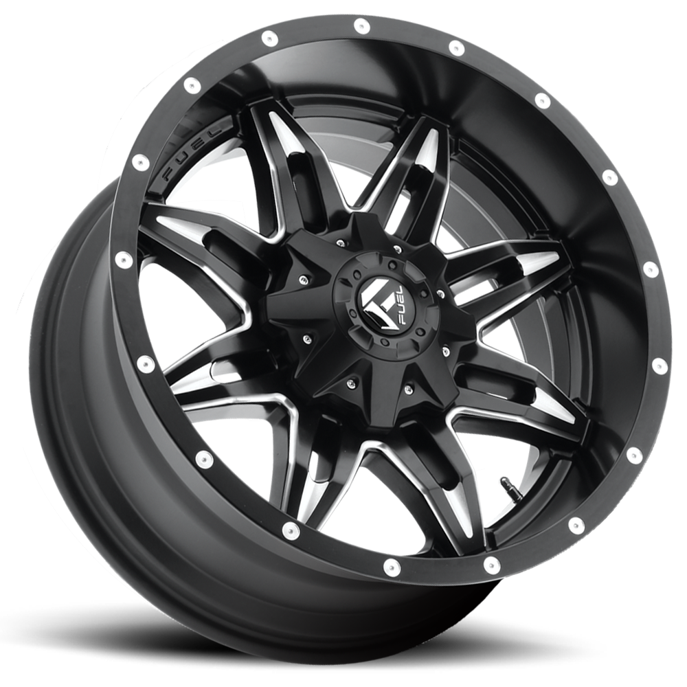 Aluminum Wheels 18X9 Lethal D567 8 On 165.1 Matte Black Milled 125.2 Bore 1 Offset Fuel Off Road Wheels