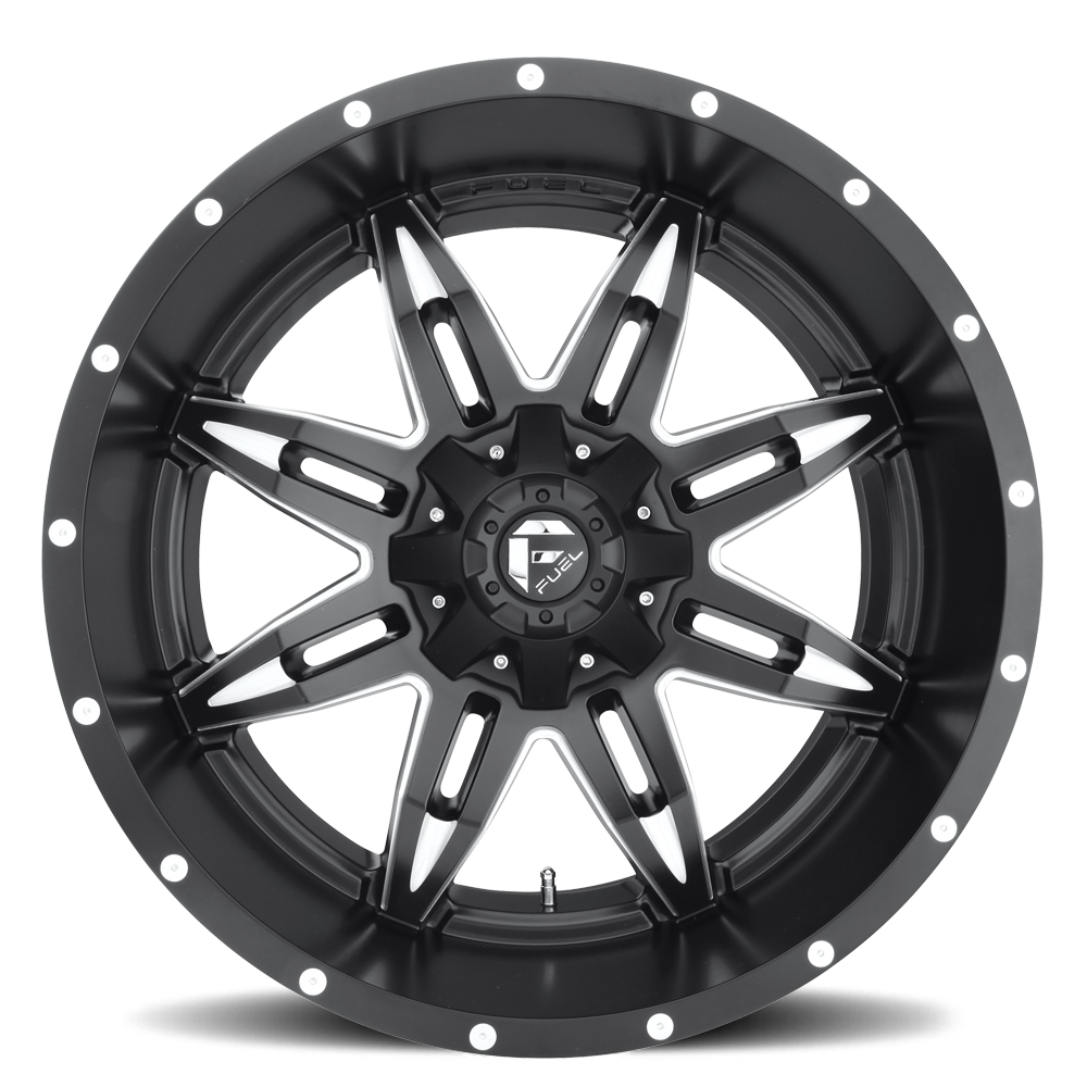 Aluminum Wheels 18X9 Lethal D567 8 On 165.1 Matte Black Milled 125.2 Bore 1 Offset Fuel Off Road Wheels