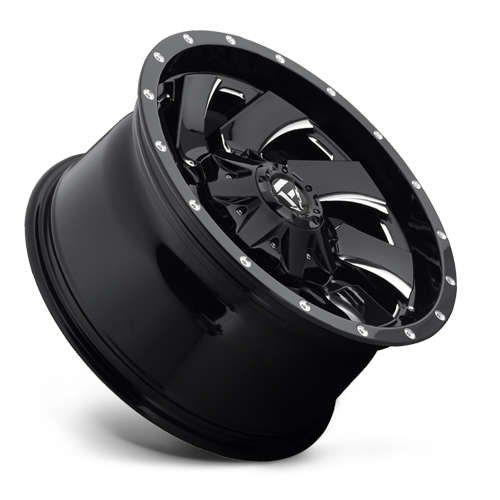 Aluminum Wheels 20X12 Cleaver D574 8 On 165.1 Gloss Black Milled 125.2 Bore -44 Offset 8 Spoke Fuel Off Road Wheels