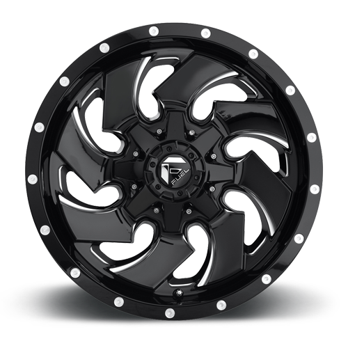 Aluminum Wheels 20X12 Cleaver D574 8 On 165.1 Gloss Black Milled 125.2 Bore -44 Offset 8 Spoke Fuel Off Road Wheels