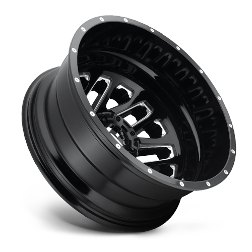 Dually Wheels 20X8.25 Triton Dually D581 8 On 165.1 Gloss Black Milled 121.5 Bore -240 Offset Mesh Spoke Outer Dually Fuel Off Road Wheels