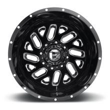Load image into Gallery viewer, Dually Wheels 20X8.25 Triton Dually D581 8 On 165.1 Gloss Black Milled 121.5 Bore -240 Offset Mesh Spoke Outer Dually Fuel Off Road Wheels