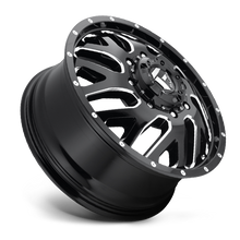 Load image into Gallery viewer, Dually Wheels 20X8.25 Triton Dually D581 8 On 165.1 Gloss Black Milled 121.5 Bore 105 Offset Mesh Spoke Front Dually Fuel Off Road Wheels