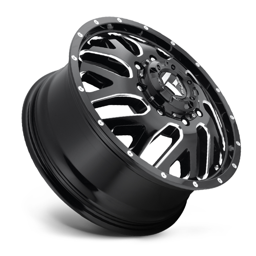 Dually Wheels 20X8.25 Triton Dually D581 8 On 200 Gloss Black Milled 142 Bore 105 Offset Mesh Spoke Front Dually Fuel Off Road Wheels