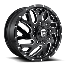 Load image into Gallery viewer, Dually Wheels 20X8.25 Triton Dually D581 8 On 210 Gloss Black Milled 154.3 Bore 105 Offset Mesh Spoke Front Dually Fuel Off Road Wheels