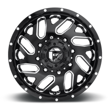 Load image into Gallery viewer, Dually Wheels 20X8.25 Triton Dually D581 8 On 210 Gloss Black Milled 154.3 Bore 105 Offset Mesh Spoke Front Dually Fuel Off Road Wheels