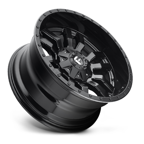 Aluminum Wheels 18X9 Sledge D596 8 On 180 Matte Black/Gloss Black Lip 124.2 Bore 20 Offset Fuel Off Road Wheels
